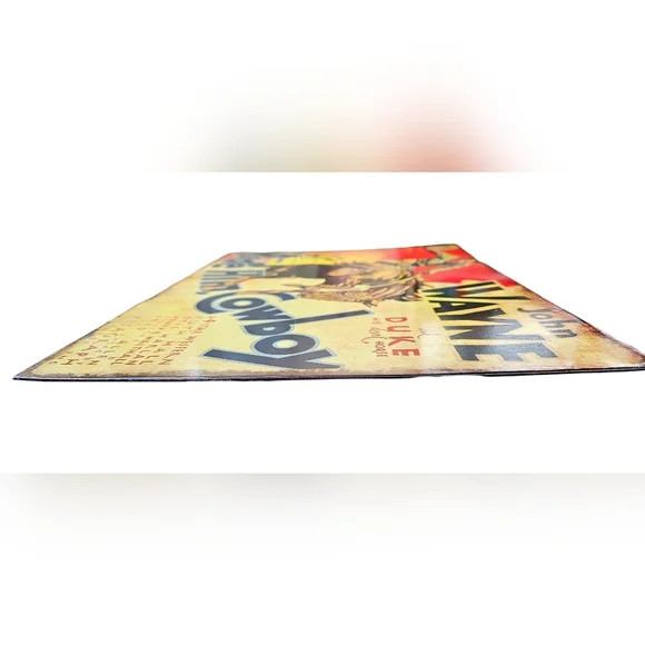 John Wayne & Duke Metal Western Movie Poster Distressed Vintage Look 12x16 - Picture 2 of 7